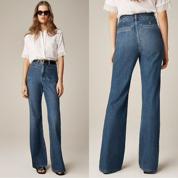 NWT J CREW High-rise flare jean in “Lexi Kay Wash” medium wash - Picture 1 of 8